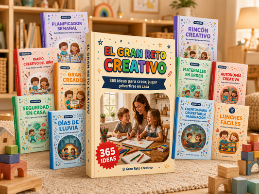 🌈 El Gran Reto Creativo – 365 Ideas para Crear, Jugar y Divertirse en Casa + 10 BONOS DE REGALO